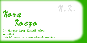 nora koczo business card