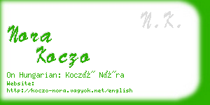 nora koczo business card